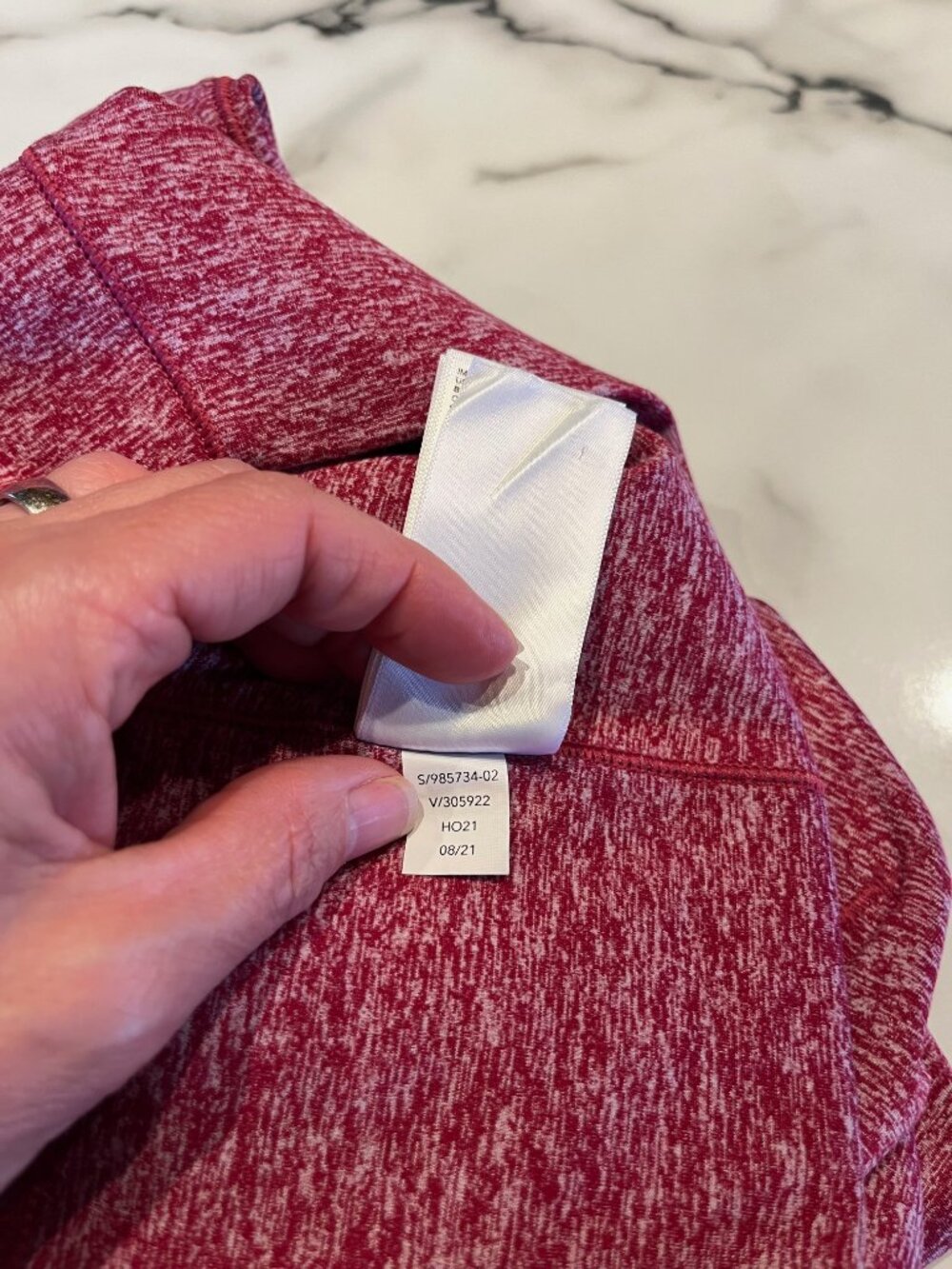 Athleta Salutation Stash Pocket II Leggings Heather Red High Rise - Size Small - Picture 10 of 12